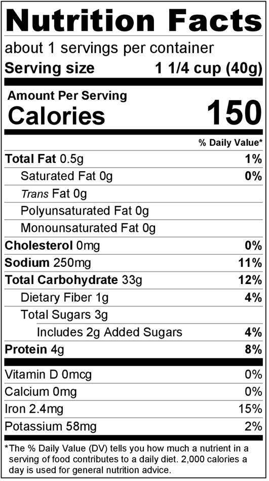 Tabla Nutrimental