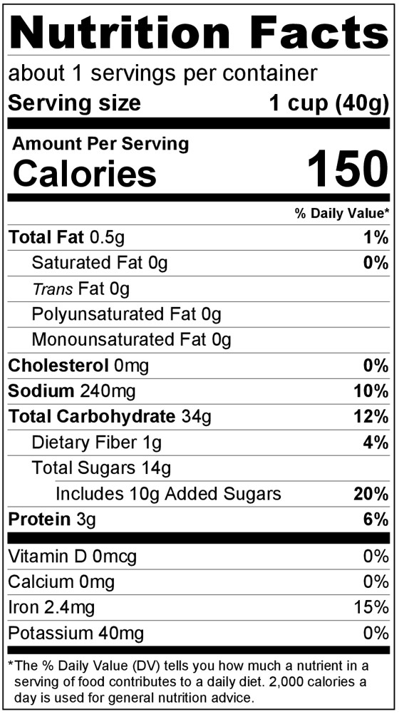 Tabla nutrimental